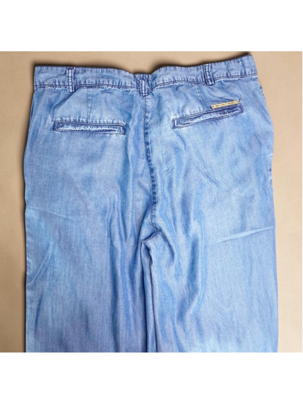 Women's Michael Kors Blue Chambray Wide Leg Pants S - Picture 6 of 9